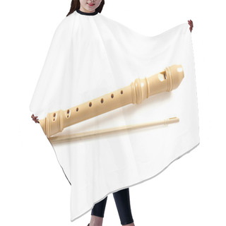 Personality  Wooden Flute Isolated On White Hair Cutting Cape
