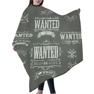 Personality  Wanted Vintage Western Banners On Chalkboard Hair Cutting Cape