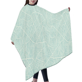 Personality  Seamless Texture City Map In Retro Style. Outline Map Hair Cutting Cape