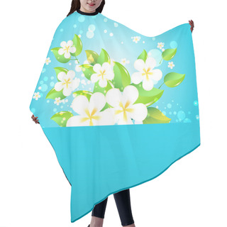 Personality  Greeting Card With Flowers. Vector. Hair Cutting Cape