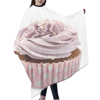 Personality  Vanilla Cupcakes, Decorated With Lavender-coloured Butter Cream Hair Cutting Cape