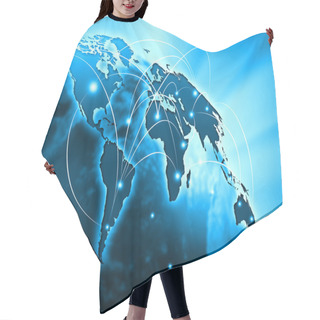 Personality  Blue Image Of Globe Hair Cutting Cape