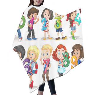 Personality  Children Holding Number Zero To Nine Hair Cutting Cape