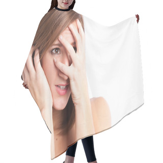 Personality  Stressed Woman Hair Cutting Cape