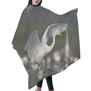 Personality   Egret In Water Lily Pond  Hair Cutting Cape