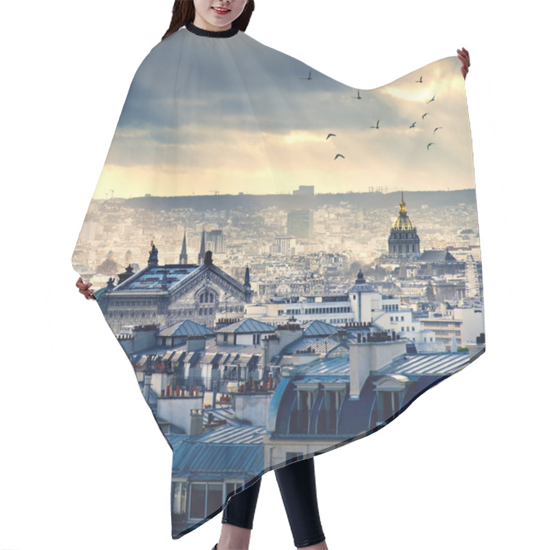 Personality  Paris Cityscape Taken From Montmartre Hair Cutting Cape