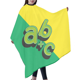 Personality  Alphabet Green And Yellow Modern 3d Vector Icon Logo Hair Cutting Cape
