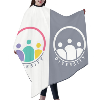 Personality  Colorful Diversity Logo Creative Design. Icon Of Unity, Friendship, Community And Togetherness. Hair Cutting Cape