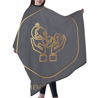 Personality  Baby Golden Line Premium Logo Or Icon Hair Cutting Cape