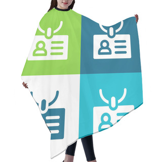 Personality  Accreditation Flat Four Color Minimal Icon Set Hair Cutting Cape