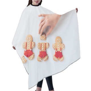 Personality  Hand With Crashed Gingerbread Men Hair Cutting Cape
