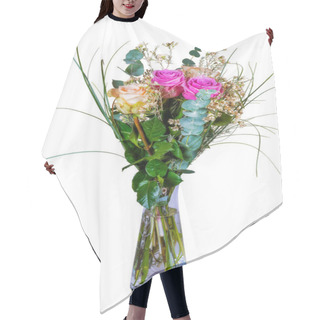 Personality  Closeup Of An Isolated Flower Arrangement In A Glass Vase Hair Cutting Cape