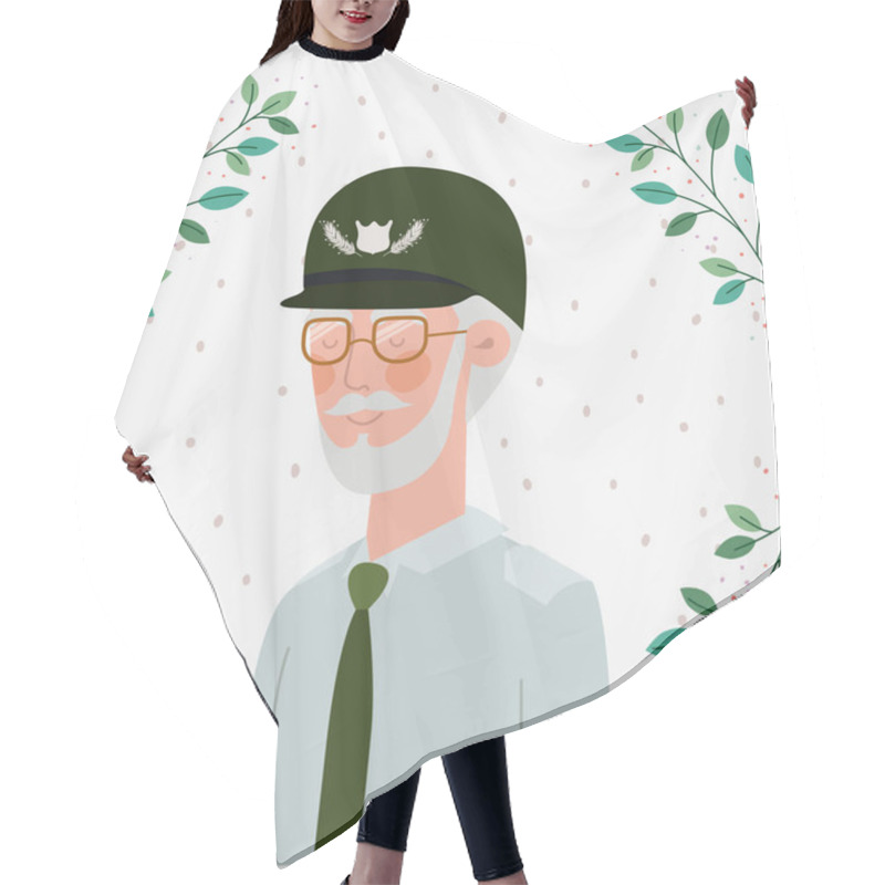 Personality  Veteran Military Celebration Crd With Leafs Hair Cutting Cape