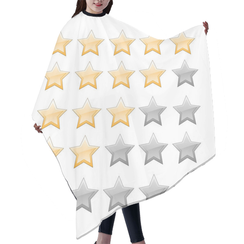 Personality  Vector Set Of Star Buttons. Hair Cutting Cape