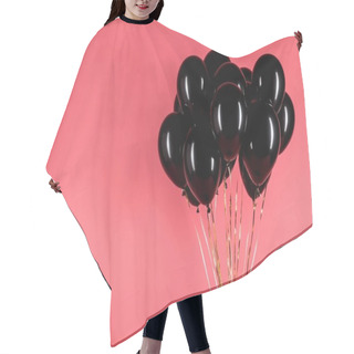 Personality  Black Shiny Balloons Hair Cutting Cape
