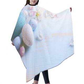 Personality  Art Easter Background With Easter Eggs And Spring Flowers.  Hair Cutting Cape