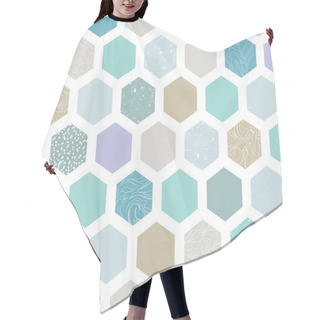 Personality  Elegant Seamless Pattern With Pastel Colored Textured Hexagons Hair Cutting Cape