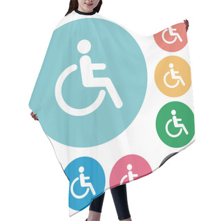 Personality  Flat Disability Icons Hair Cutting Cape