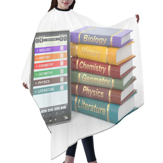 Personality  E-book Reader. Textbooks And Tablet Pc. Hair Cutting Cape