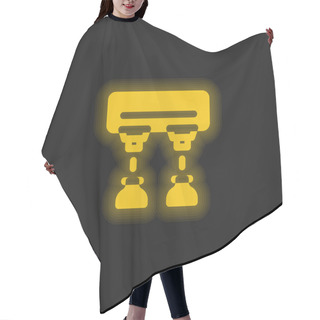 Personality  Assembly Line Yellow Glowing Neon Icon Hair Cutting Cape