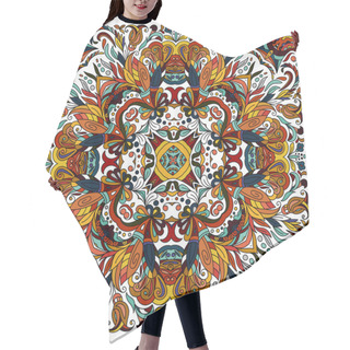 Personality  Colorful Ornamental Floral Paisley Shawl, Bandanna. Square Pattern. Hair Cutting Cape