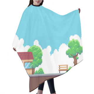 Personality  Pixel Game Background Hair Cutting Cape
