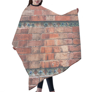 Personality  Aged Brick Wall Decorated With Blue Tiles For Background Hair Cutting Cape