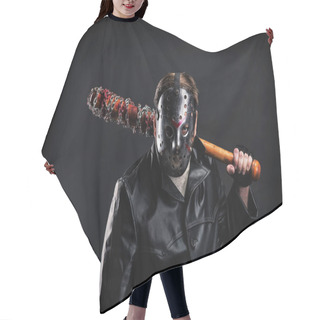Personality  Serial Murderer Holding Bloody Bat Hair Cutting Cape