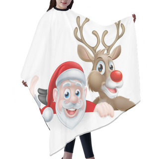 Personality  Santa And Reindeer Cartoon Hair Cutting Cape