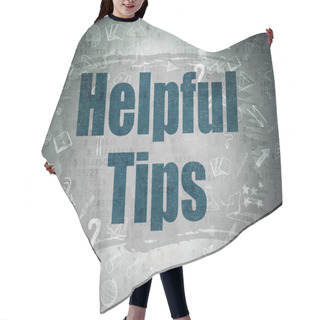 Personality  Education Concept: Helpful Tips On Digital Paper Background Hair Cutting Cape