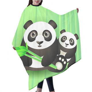 Personality  Two Cute Pandas. Vector Illustration. Hair Cutting Cape