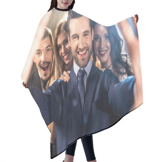 Personality  Happy Friends Taking Selfie  Hair Cutting Cape