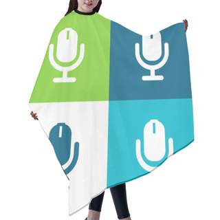 Personality  AD Radio Flat Four Color Minimal Icon Set Hair Cutting Cape