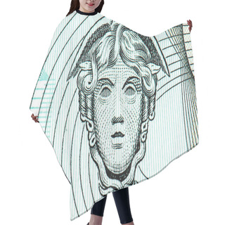 Personality  Woman With Harp, Portrait From Northern Ireland 1 Pound 1972 Banknotes. Hair Cutting Cape
