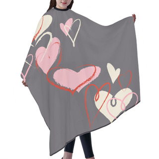 Personality  Hearts Vector Background Hair Cutting Cape