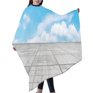 Personality  Empty Stone Floor Under Blue Sky And White Clouds Hair Cutting Cape