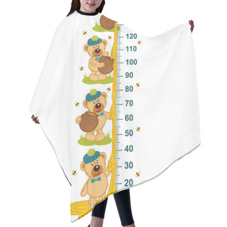 Personality  Teddy Bear And Honey Height Measure  Hair Cutting Cape