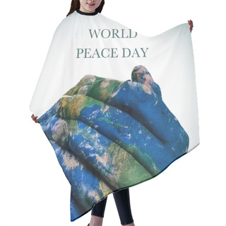 Personality  World Peace Day (Earth Map Furnished By NASA) Hair Cutting Cape