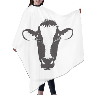 Personality  Vector Of An Cow Head Design Isolated On The White Background. Cow Head Logo. Hair Cutting Cape