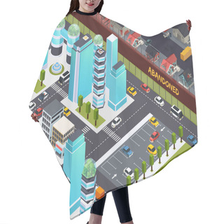 Personality  Abandoned Buildings Isometric Composition  Hair Cutting Cape