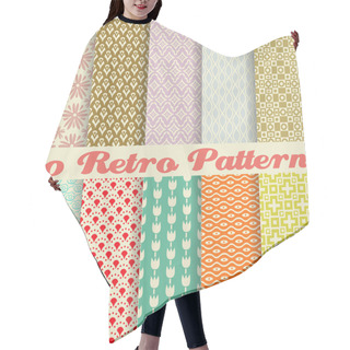 Personality  Retro Different Vector Seamless Patterns (tiling). Hair Cutting Cape