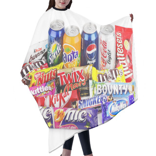 Personality  Large Collection Of Junk Food Isolated On White Hair Cutting Cape