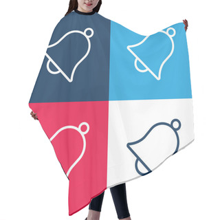 Personality  Bell Blue And Red Four Color Minimal Icon Set Hair Cutting Cape