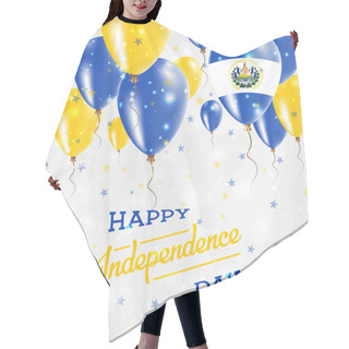 Personality  El Salvador Vector Patriotic Poster Independence Day Placard With Bright Colorful Balloons Of Hair Cutting Cape