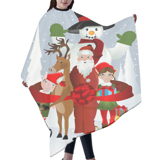 Personality  Santa Clause, Rudolph, Elf And Snowman Hair Cutting Cape