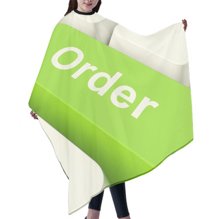 Personality  Order Computer Key In Green Showing Online Purchasing And Shoppi Hair Cutting Cape