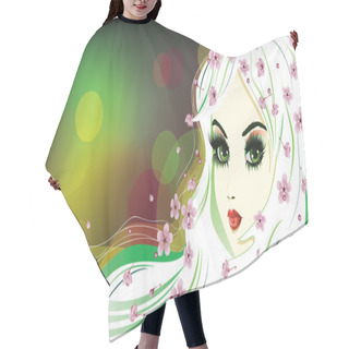 Personality  Floral Girl With White Hair Hair Cutting Cape