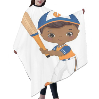 Personality  Cute African American Little Boy Playing Baseball Hair Cutting Cape