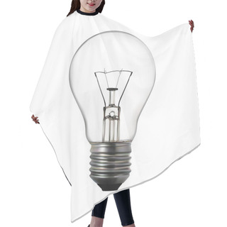 Personality  3d Render Of Light Bulb On White Hair Cutting Cape