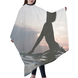 Personality  Silhouette Of Woman Hair Cutting Cape